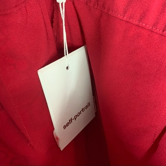 Self Portrait Red Floral Blush Midi Dress Size US 8 - Picture 8 of 16